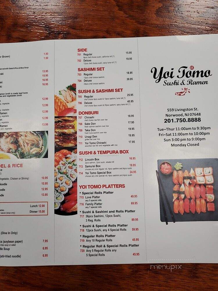 Yoi Tomo - Norwood, NJ menu_pic