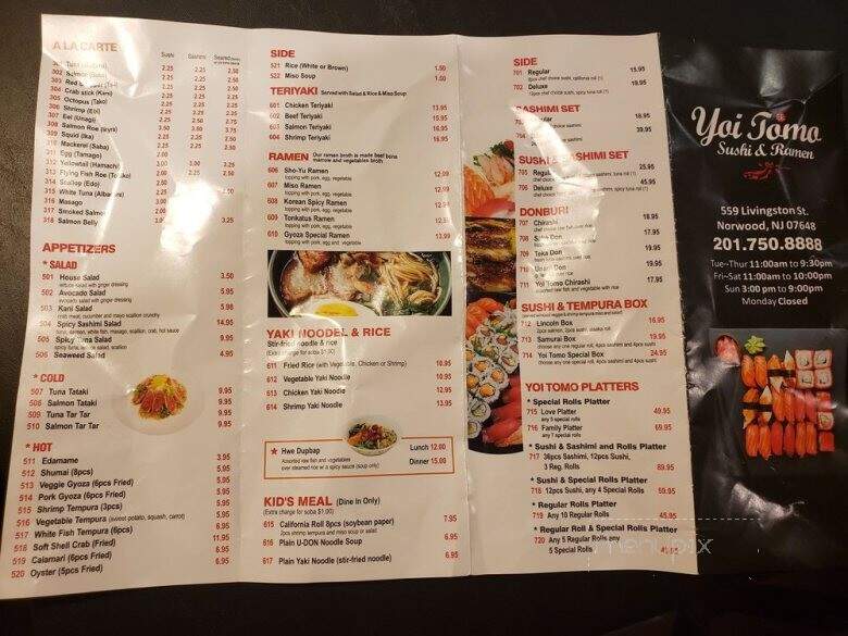 Yoi Tomo - Norwood, NJ menu_pic