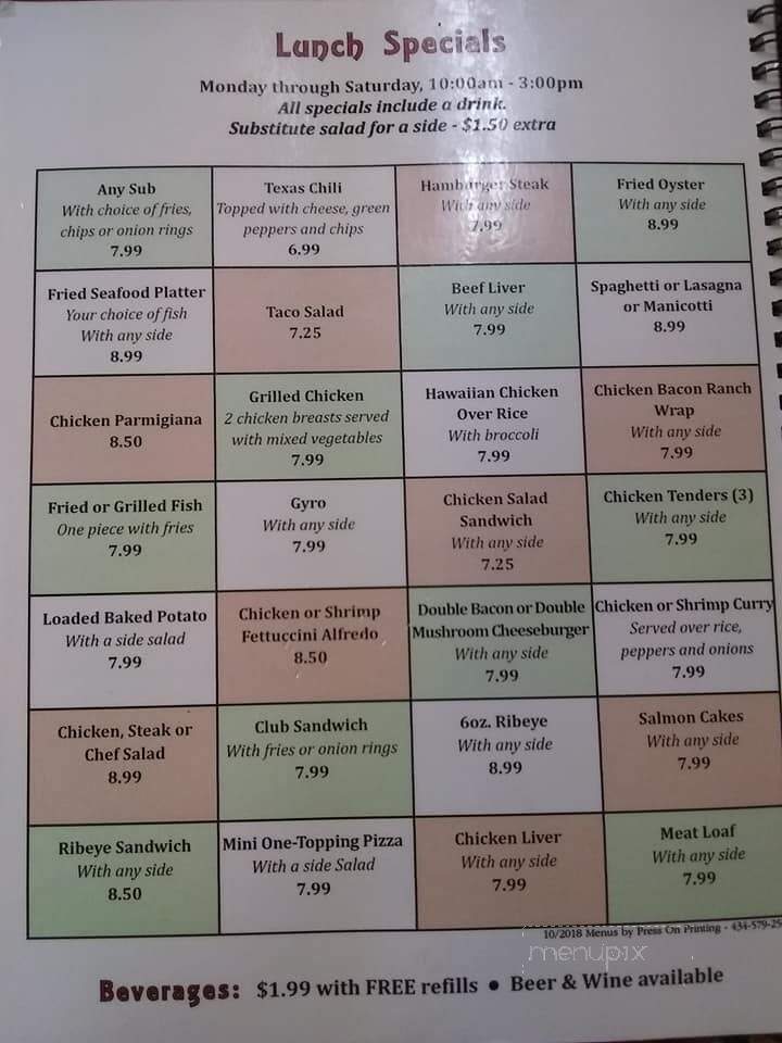 Roma's Italian Restaraunt - South Boston, VA menu_pic