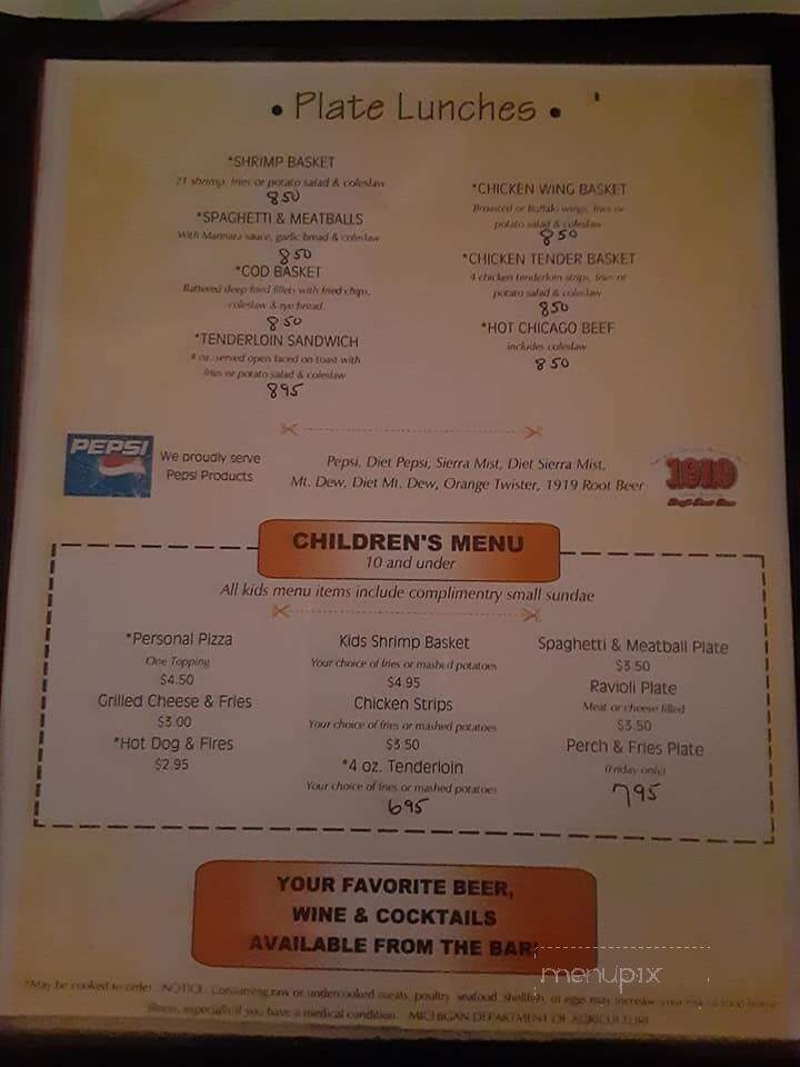 Stewy's Food & Spirits - Menominee, MI menu_pic