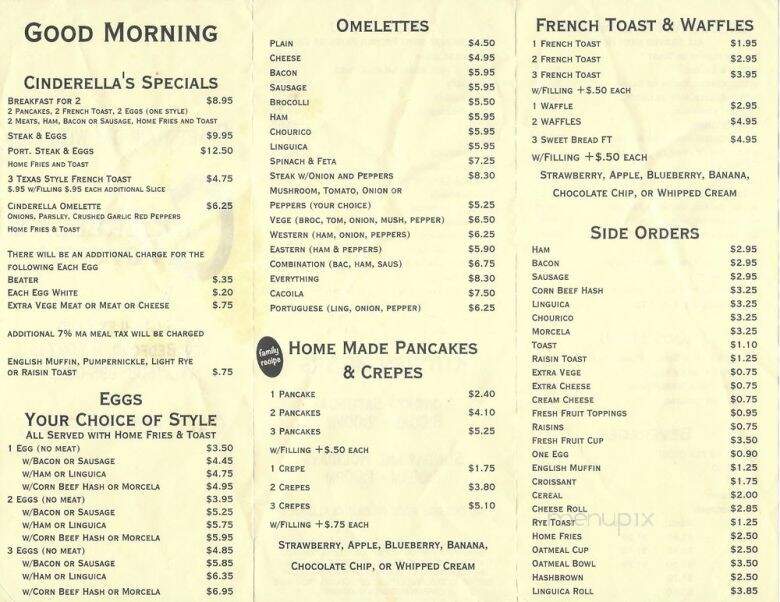 Cinderella's Kitchen - New Bedford, MA menu_pic