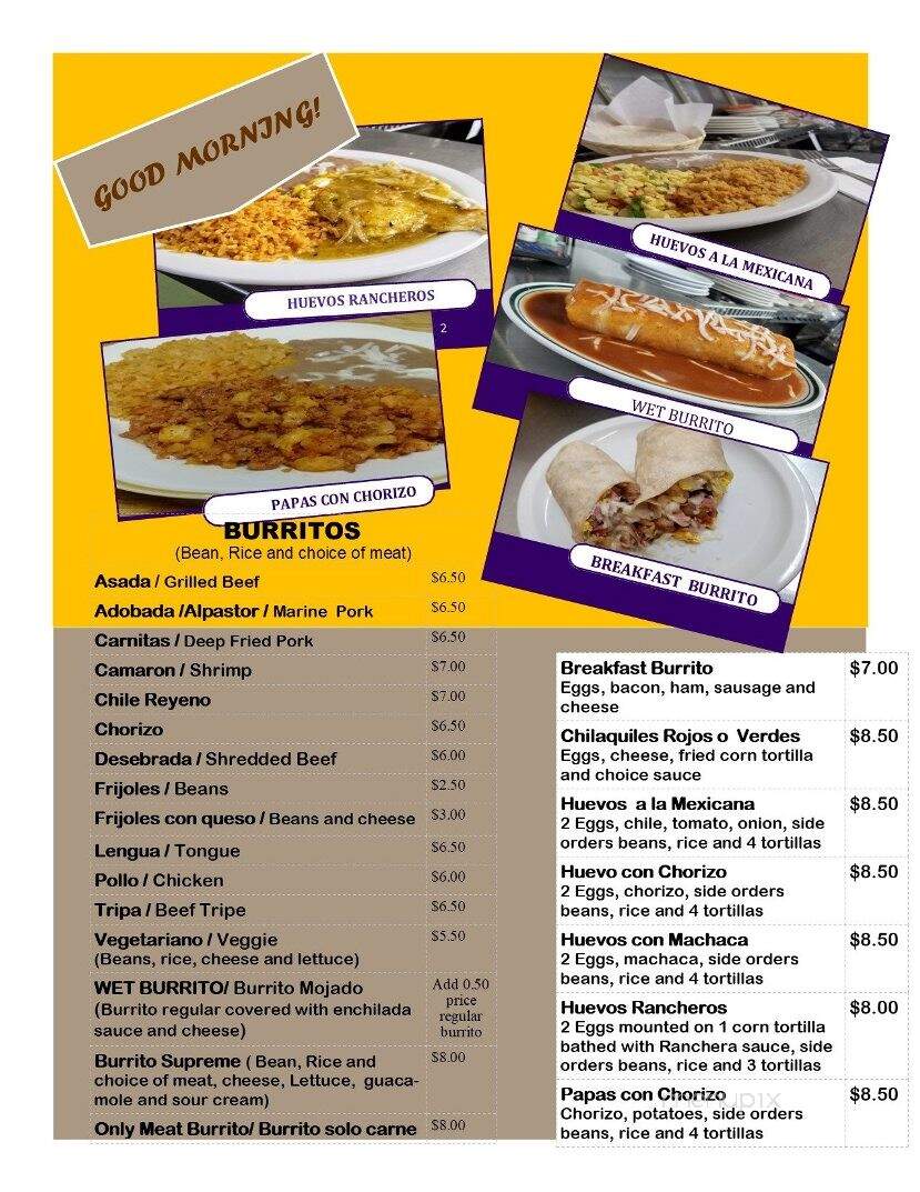 Martha's Tacos & More - Lafayette, OR menu_pic