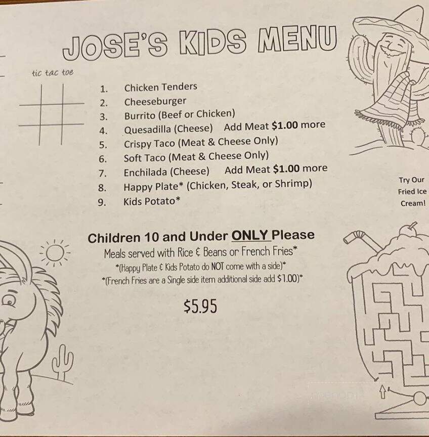 Jose's Restaurant and Grill - Magee, MS menu_pic