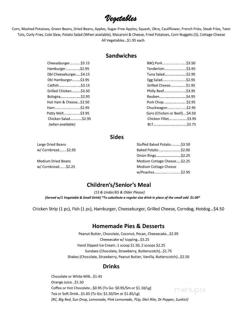 Kountry Kitchen - Morgantown, KY menu_pic