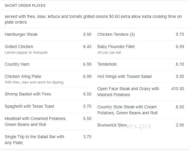Porky's Bar B-Que - Mount Airy, NC menu_pic