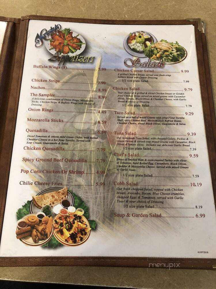 Kristy's Family Restaurant - Ridgecrest, CA menu_pic
