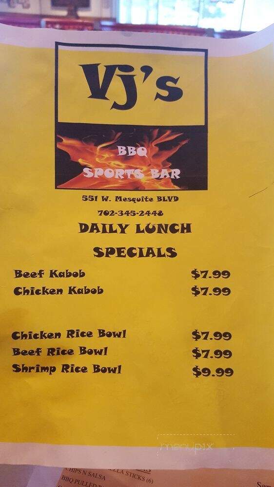 VJs BBQ and Spirts Bar - Mesquite, NV menu_pic