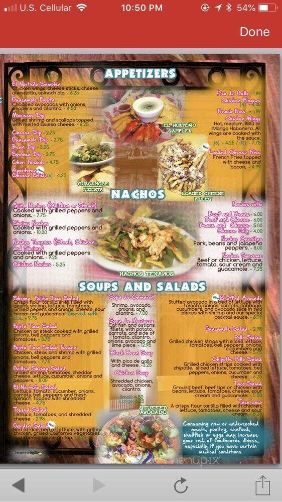 El Norteno - Martinsville, VA menu_pic