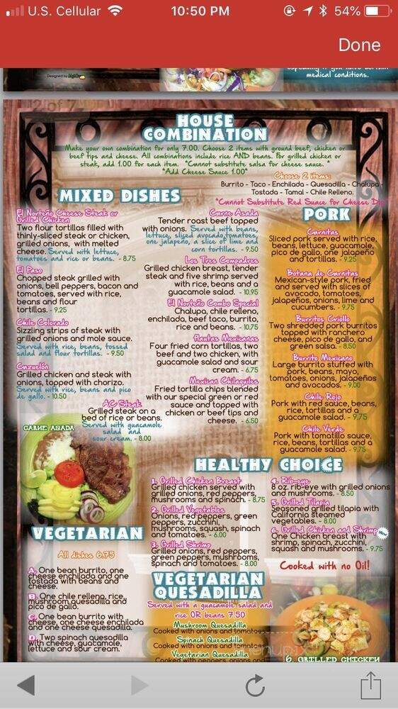 El Norteno - Martinsville, VA menu_pic