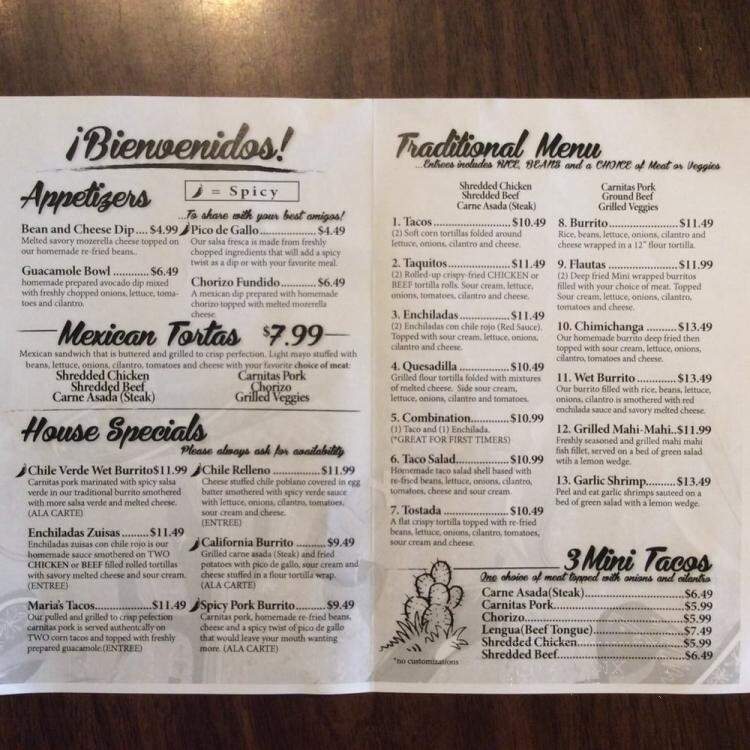 Maria Bonita Restaurant - Honolulu, HI menu_pic