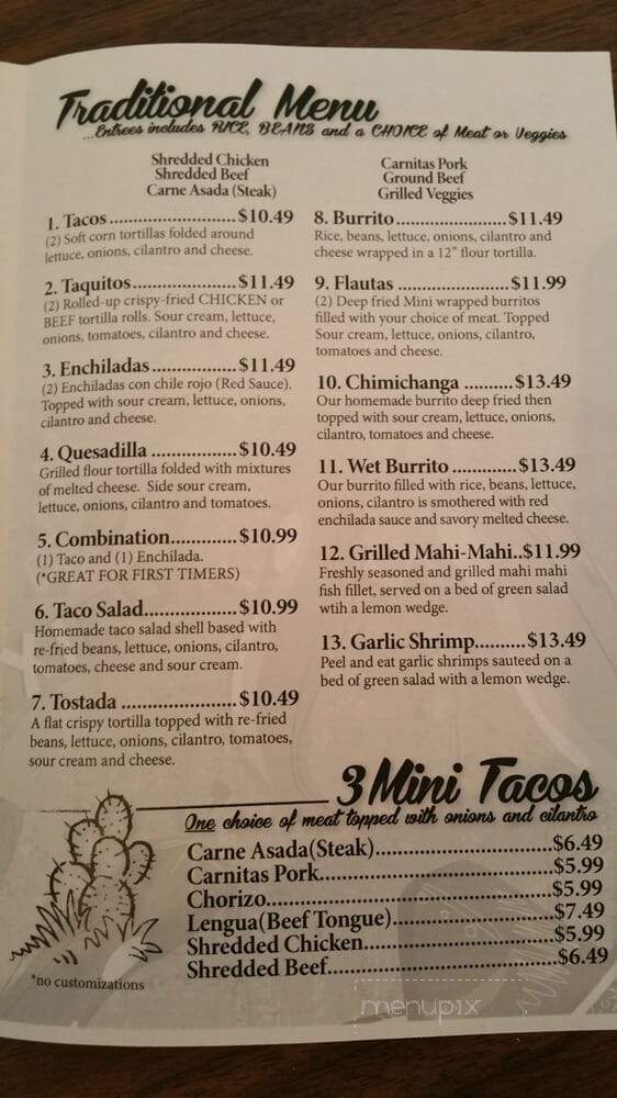 Maria Bonita Restaurant - Honolulu, HI menu_pic