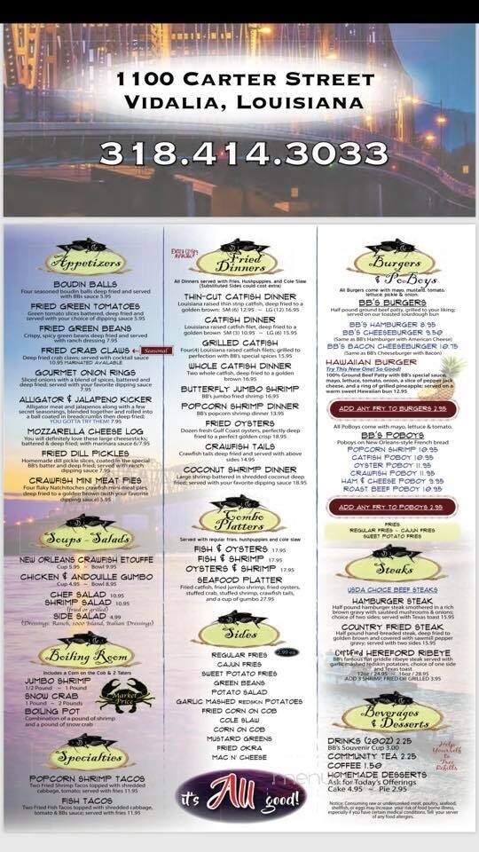 BB’s Fish Fry - Vidalia, LA menu_pic