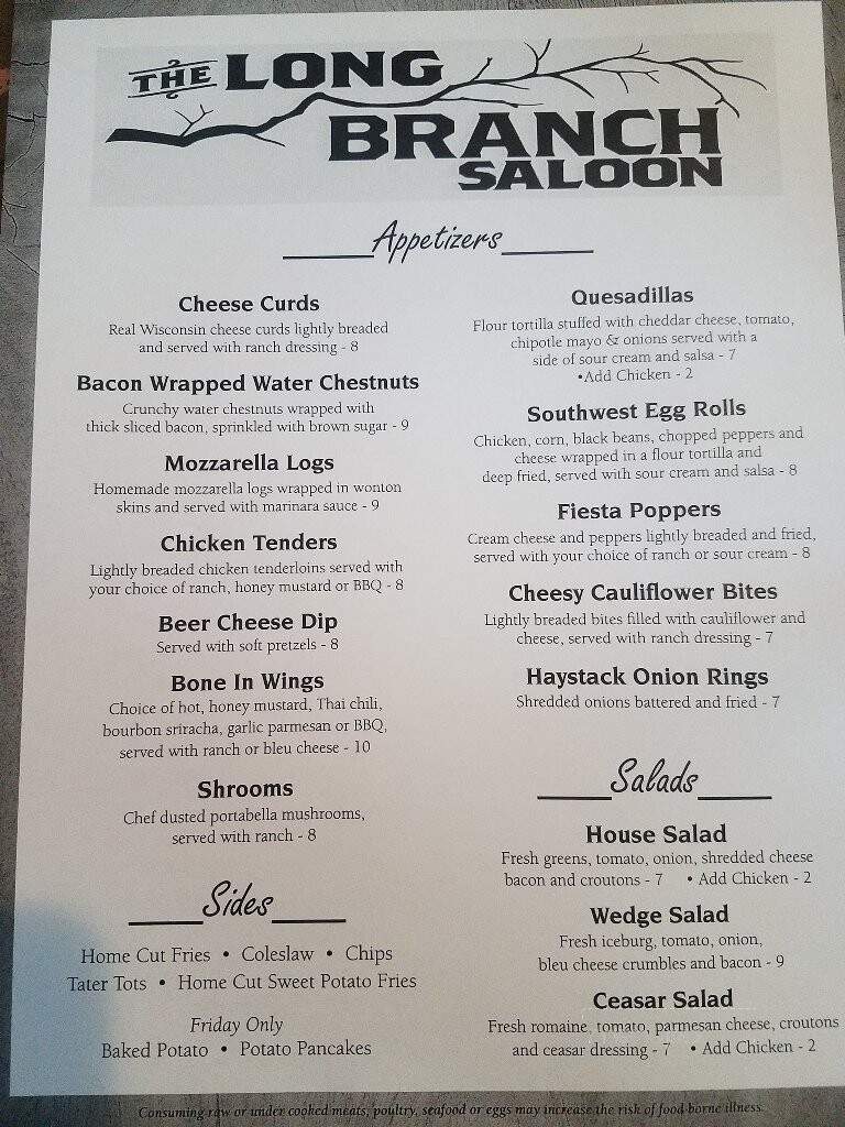 Longbranch Saloon - West Bend, WI menu_pic