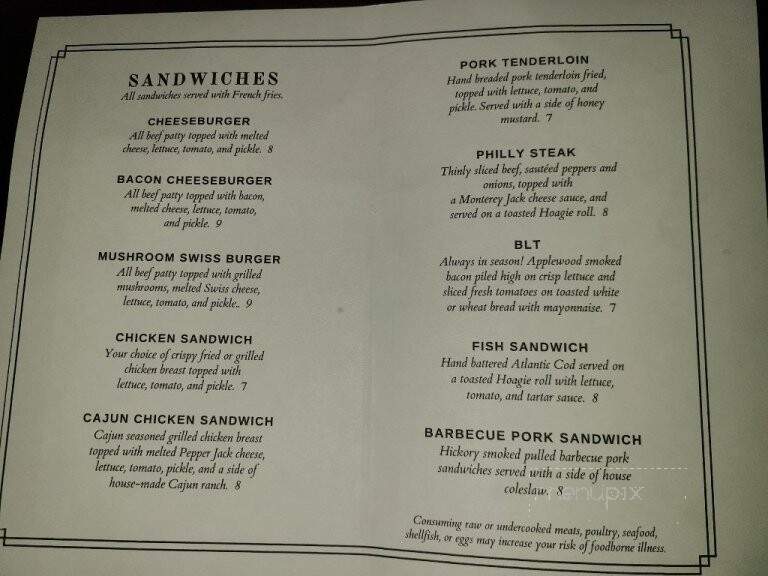 White Springs Night Club - McGregor, IA menu_pic