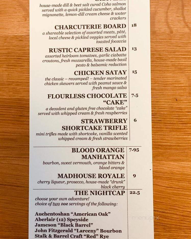 The Madhouse - Thunder Bay, ON menu_pic