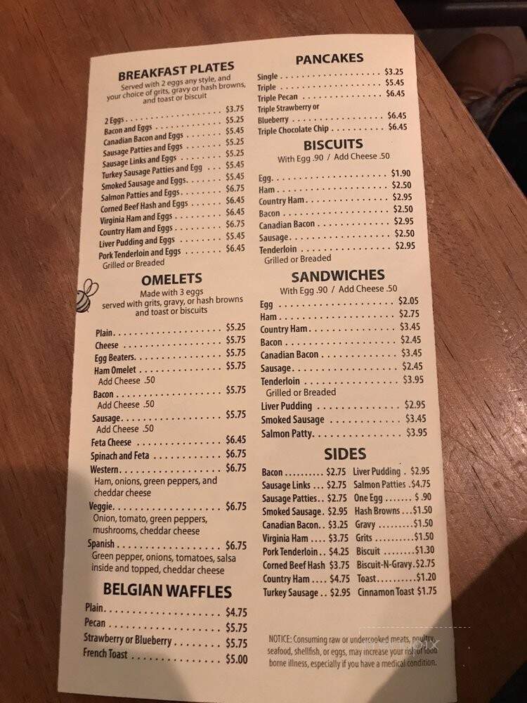 Silvia's Honey Tree Restaurant - Winston Salem, NC menu_pic