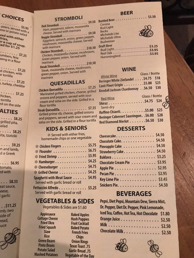 Silvia's Honey Tree Restaurant - Winston Salem, NC menu_pic