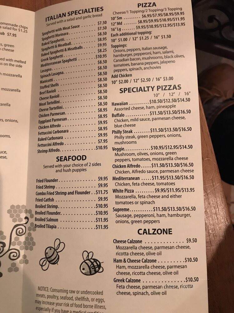 Silvia's Honey Tree Restaurant - Winston Salem, NC menu_pic