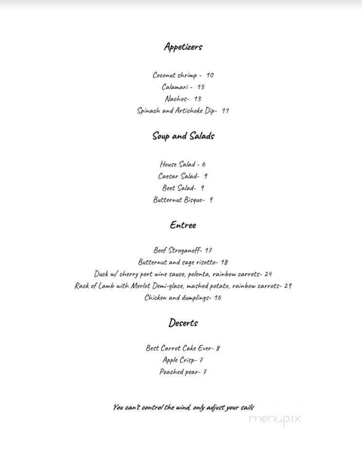 Upper Deck At Willsboro Bay - Willsboro, NY menu_pic