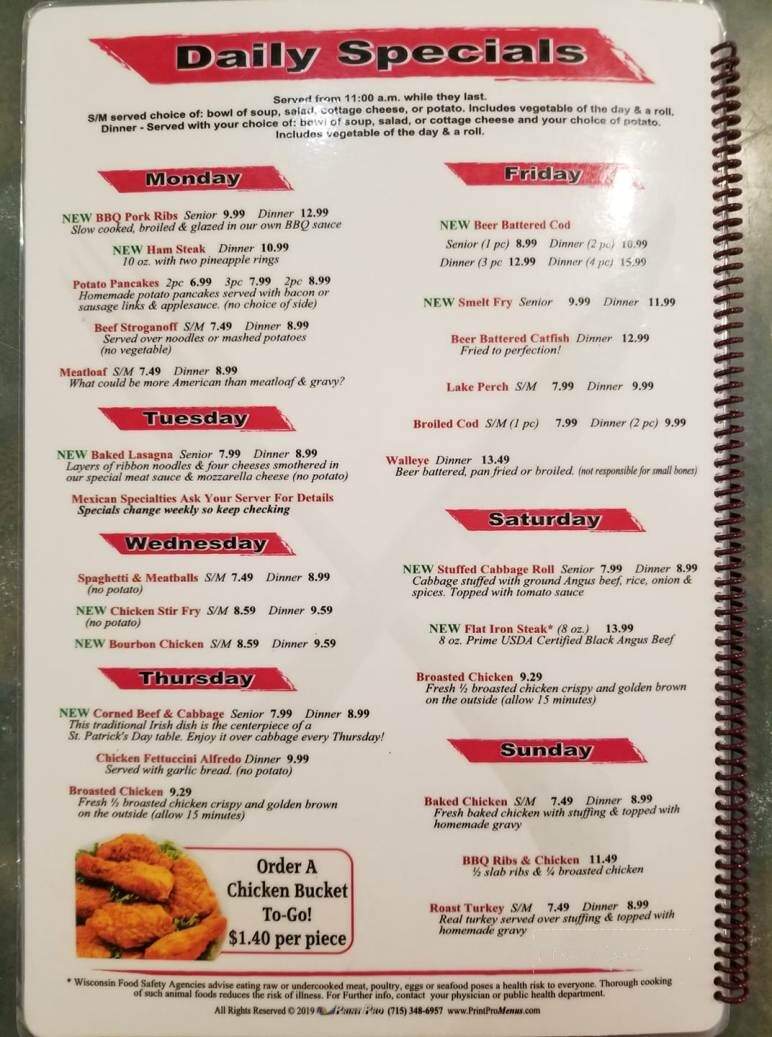 Trucks Place Restaurant - Birnamwood, WI menu_pic
