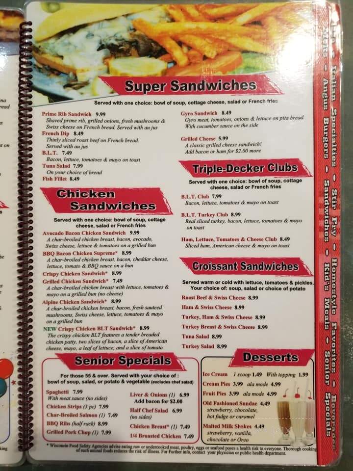 Trucks Place Restaurant - Birnamwood, WI menu_pic