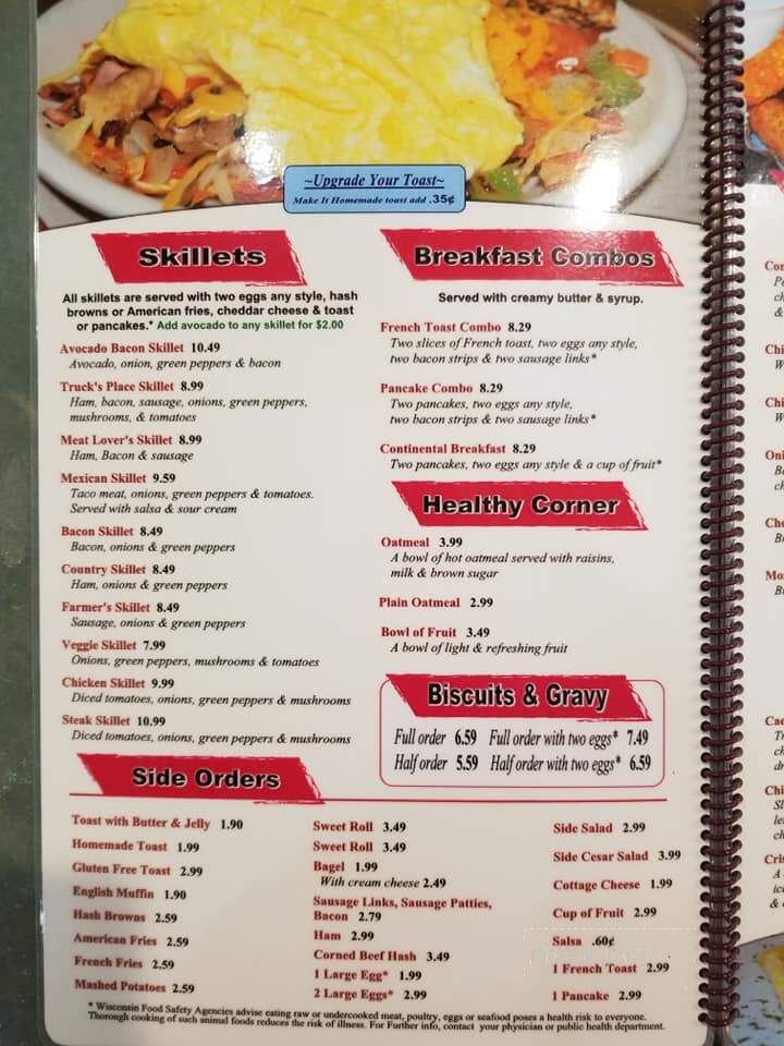 Trucks Place Restaurant - Birnamwood, WI menu_pic