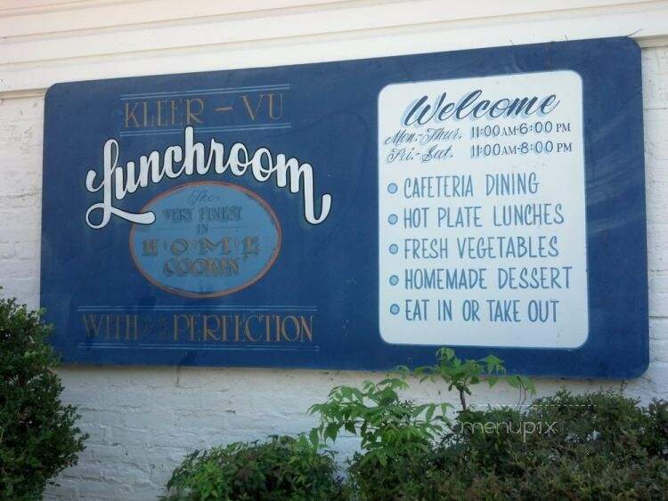 Kleer-Vu Lunchroom - Murfreesboro, TN menu_pic