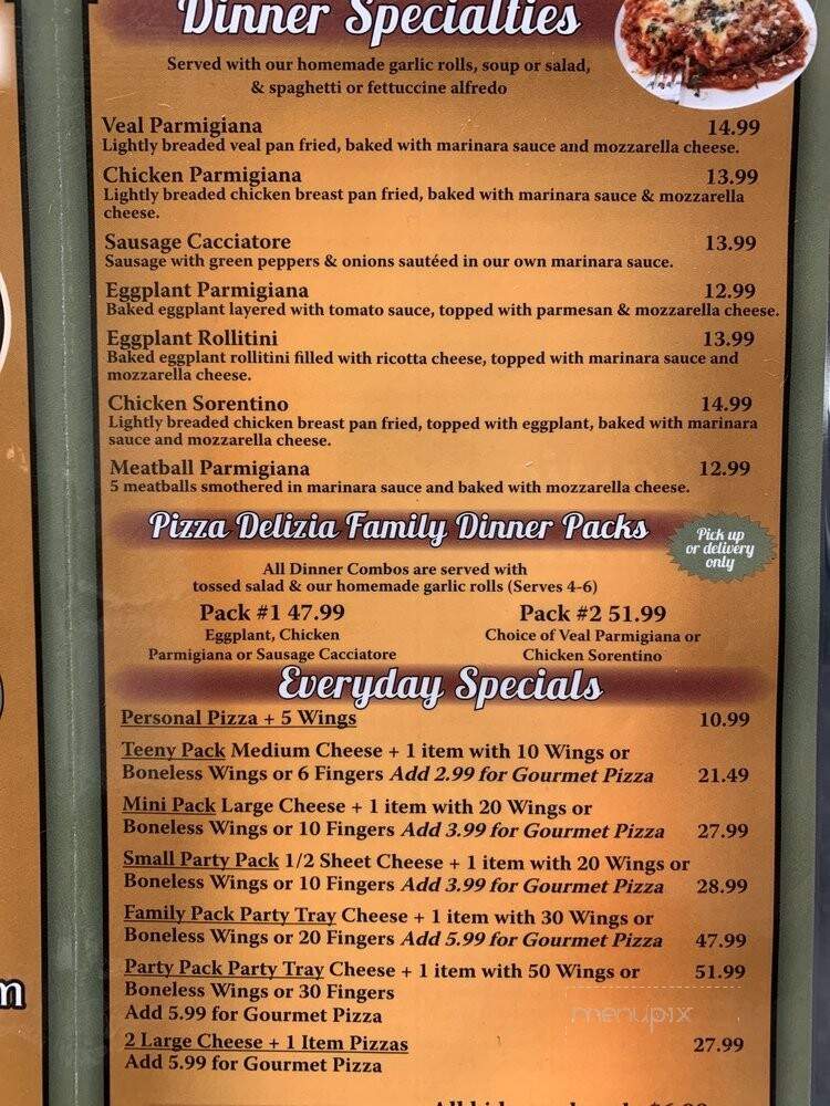 Pizza Delizia Italian Classics - Elma, NY menu_pic