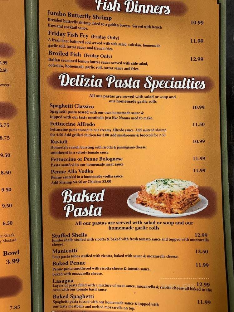 Pizza Delizia Italian Classics - Elma, NY menu_pic