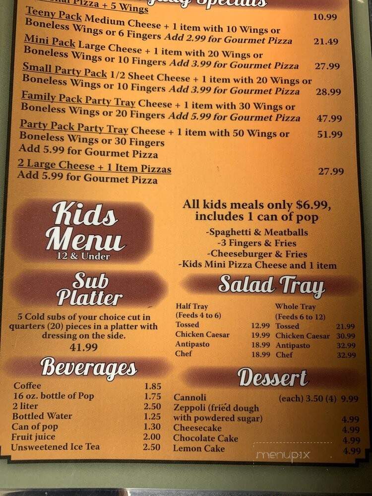 Pizza Delizia Italian Classics - Elma, NY menu_pic