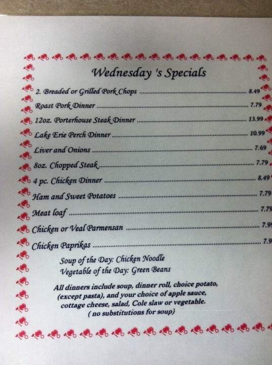 Rosie's Family Restaurant - Elyria, OH menu_pic