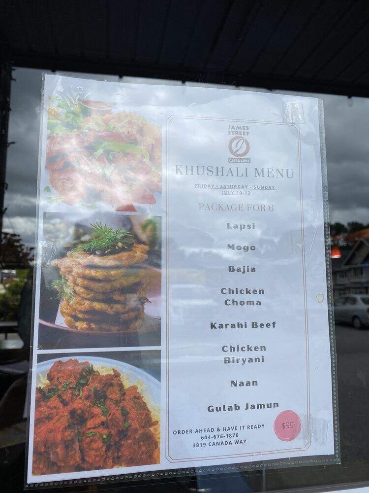 James Street Cafe & Grill - Burnaby, BC menu_pic