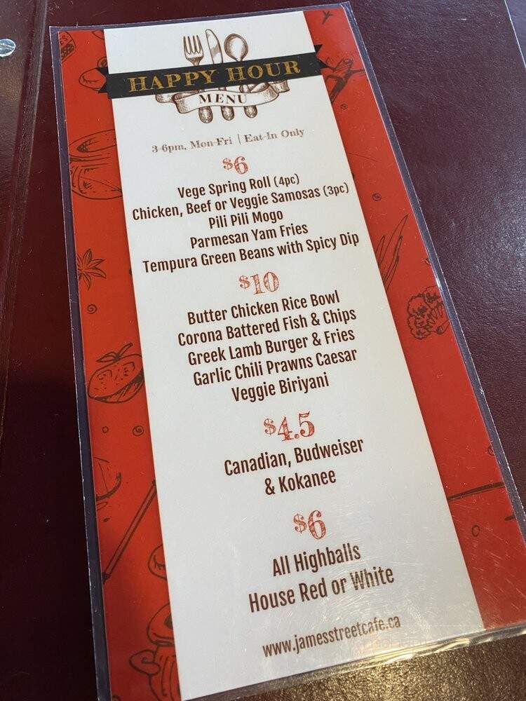 James Street Cafe & Grill - Burnaby, BC menu_pic
