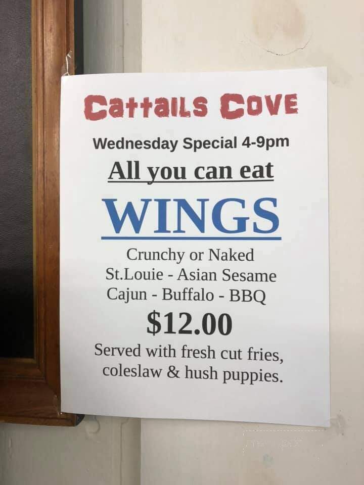 Cattails Cove - Cedarville, MI menu_pic