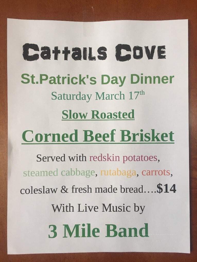 Cattails Cove - Cedarville, MI menu_pic