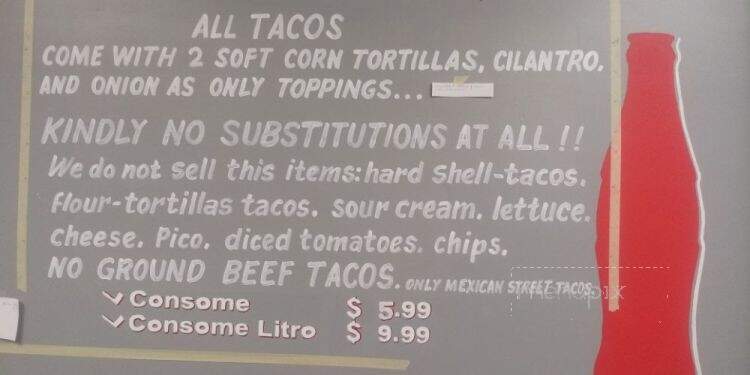 El Papi Real Street Tacos - Temple Hills, MD menu_pic
