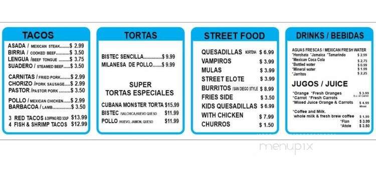 El Papi Real Street Tacos - Temple Hills, MD menu_pic