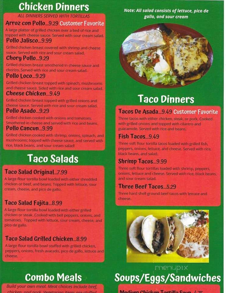 Casa Azteca Mexican Restaurant - Nevada, MO menu_pic