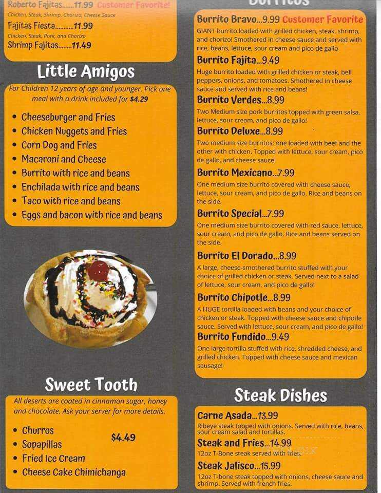 Casa Azteca Mexican Restaurant - Nevada, MO menu_pic