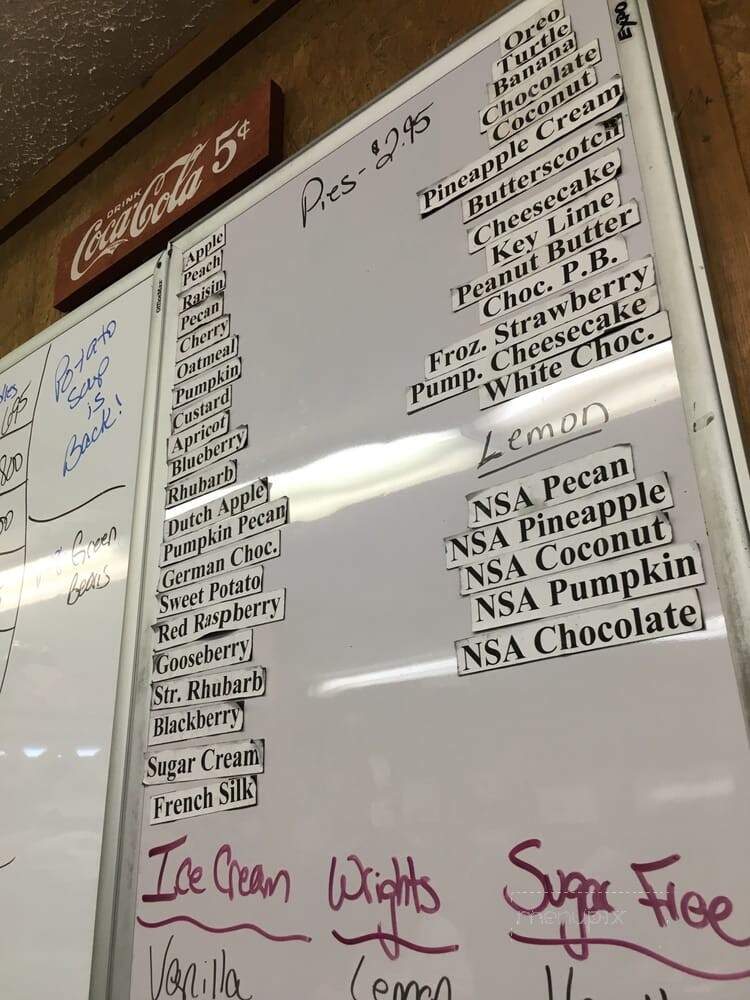 Covered Bridge Restaurant - Cayuga, IN menu_pic