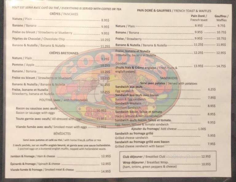 Goodies Restaurant - Hawkesbury, ON menu_pic