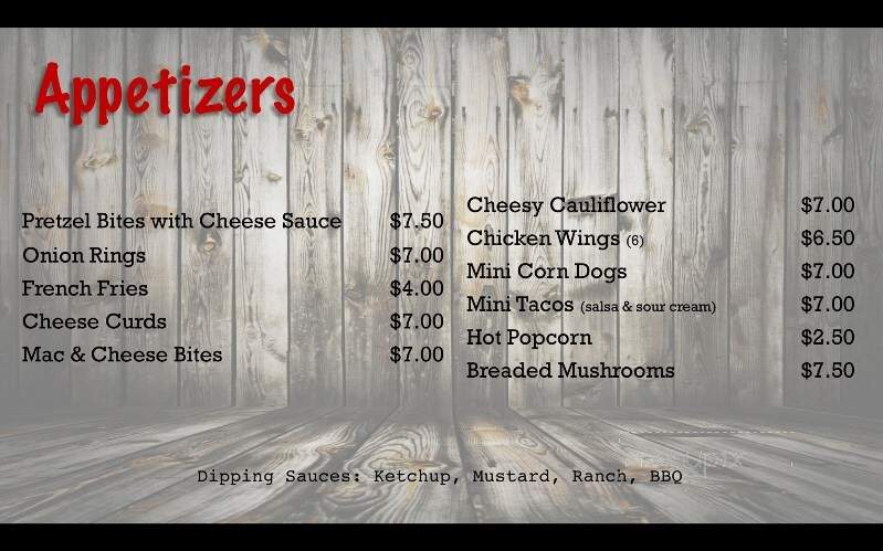 Patti's Murmuring Waters Lodge - Saint Germain, WI menu_pic