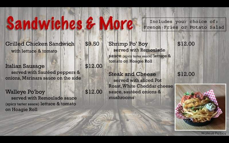 Patti's Murmuring Waters Lodge - Saint Germain, WI menu_pic
