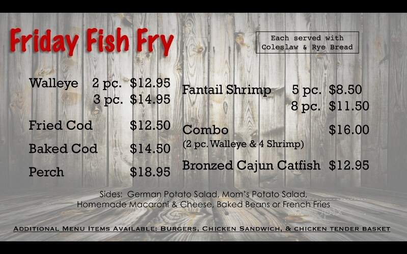 Patti's Murmuring Waters Lodge - Saint Germain, WI menu_pic