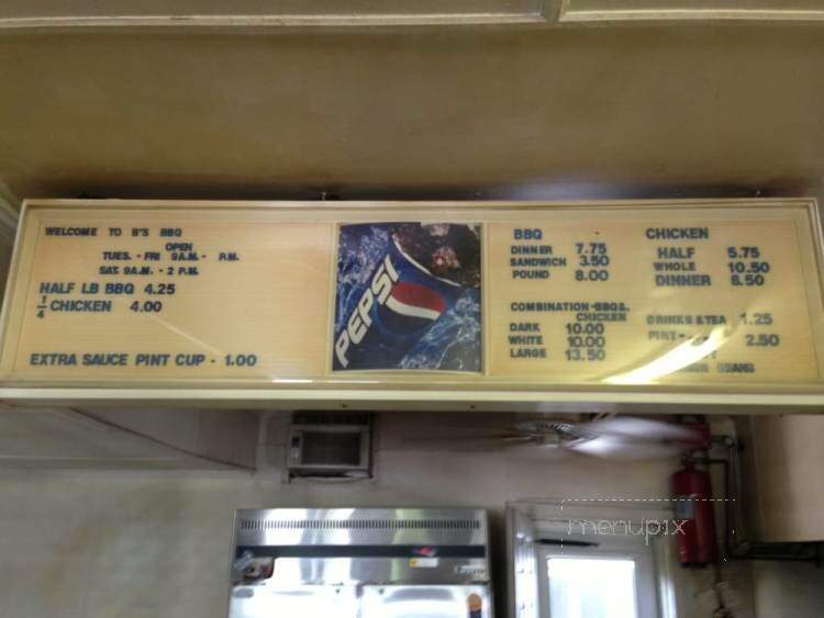 B's Barbecue - Greenville, NC menu_pic