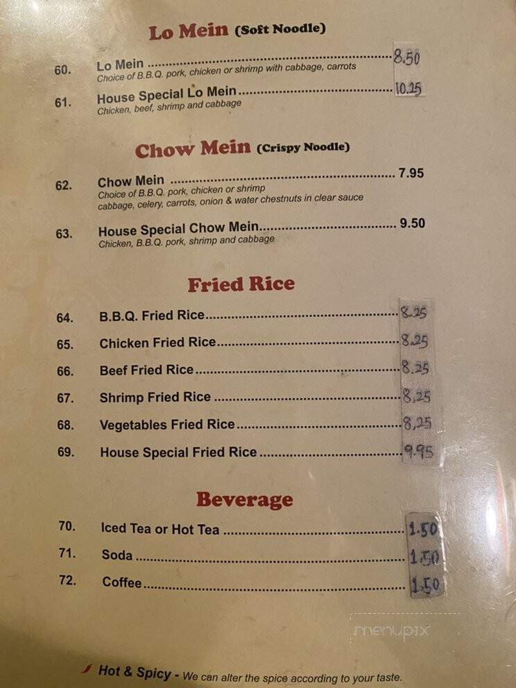 J and J Chinese Cafe - Glendive, MT menu_pic