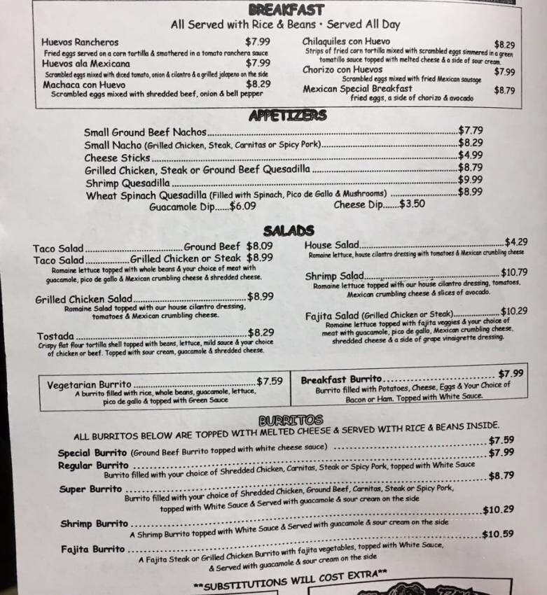 El Fogon Mexican Restaurant - Owasso, OK menu_pic