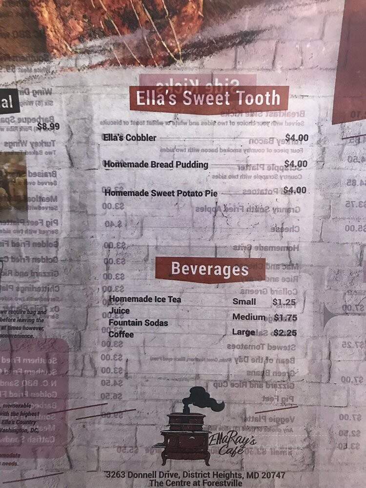 Ella Ray's Cafe - Forestville, MD menu_pic