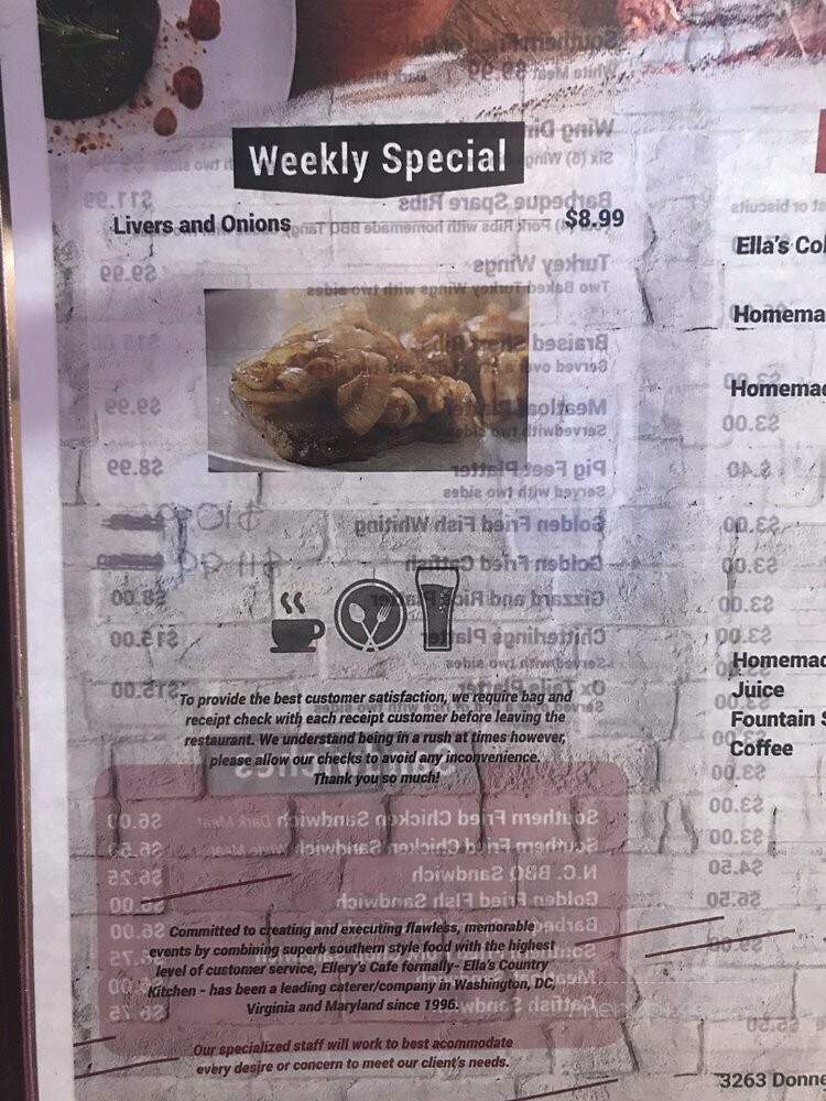 Ella Ray's Cafe - Forestville, MD menu_pic