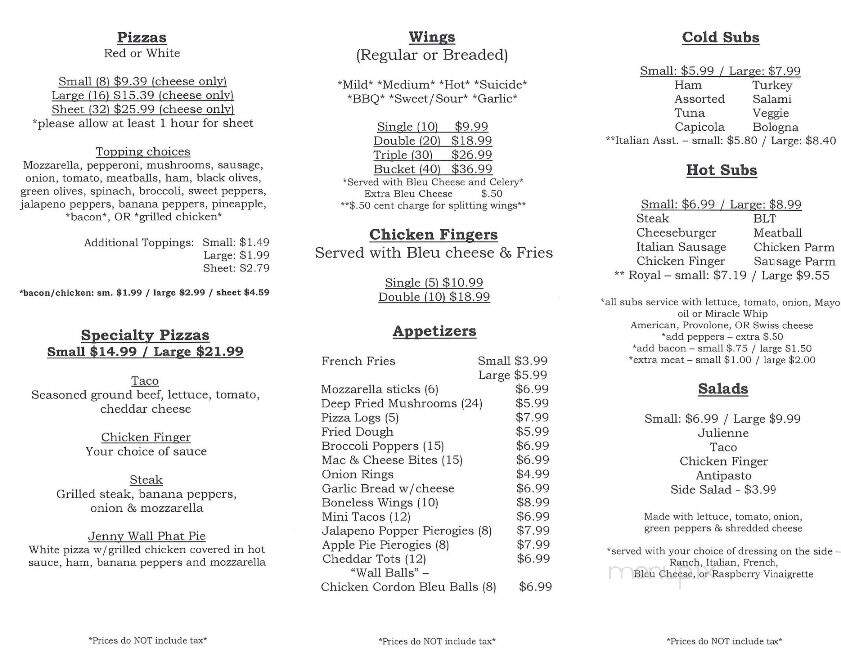 J Dub's Pizza Subs - Alexander, NY menu_pic